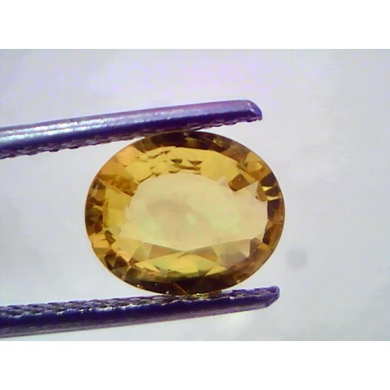 1.85 Ct Certified Untreated Natural Ceylon Yellow Sapphire Gemstones