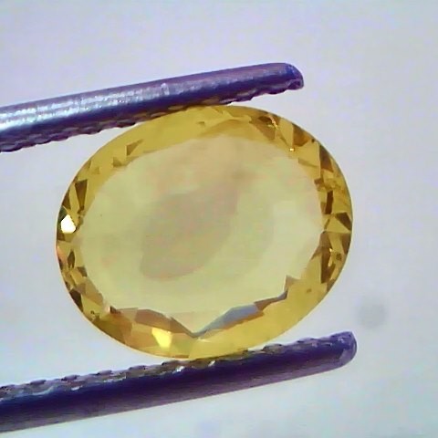 1.85 Ct Certified Untreated Natural Ceylon Yellow Sapphire Gemstones