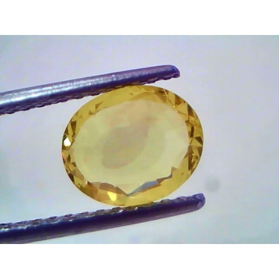1.85 Ct Certified Untreated Natural Ceylon Yellow Sapphire Gemstones
