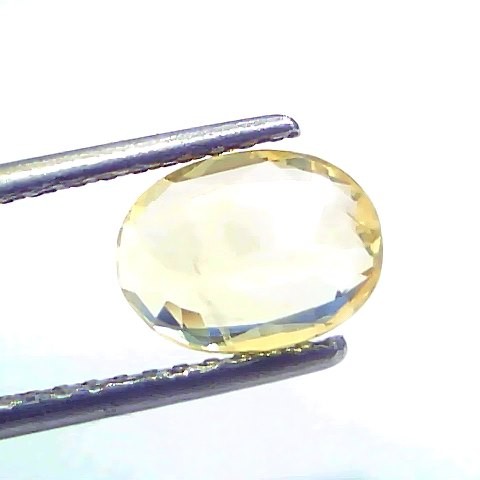 2.05 Ct Certified Unheated Untreated Natural Ceylon Yellow Sapphire