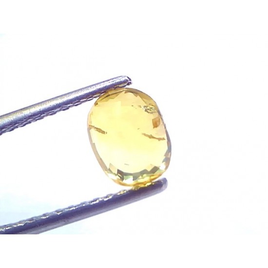 1.97 Ct Certified Untreated Natural Ceylon Yellow Sapphire Gemstone