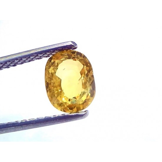 1.97 Ct Certified Untreated Natural Ceylon Yellow Sapphire Gemstone
