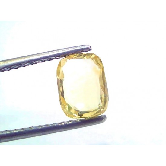 1.95 Ct Certified Unheated Untreated Natural Ceylon Yellow Sapphire