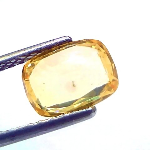 2.05 Ct Certified Untreated Natural Ceylon Yellow Sapphire Gemstone