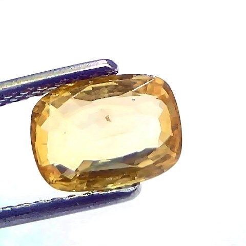 2.05 Ct Certified Untreated Natural Ceylon Yellow Sapphire Gemstone