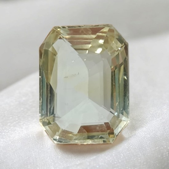 Huge 10.84 Ct IGI Certified Unheated Untreated Natural Ceylon Yellow Sapphire