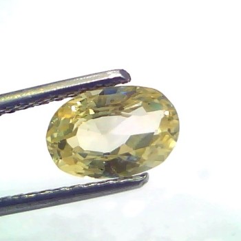 2.03 Ct Certified Unheated Untreated Natural Ceylon Yellow Sapphire