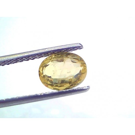 2.04 Ct Certified Unheated Untreated Natural Ceylon Yellow Sapphire