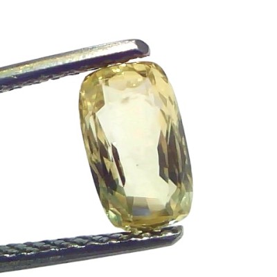 2.01 Ct Certified Unheated Untreated Natural Ceylon Yellow Sapphire Gems 2.01 Ct Certified Unheated Untreated Natural Ceylon Yellow Sapphire Gems