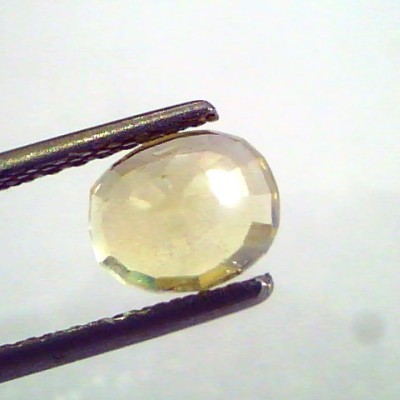1.96 Ct 2.2 Ratti Unheated Untreated Natural Ceylon Yellow Sapphire