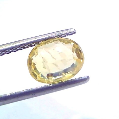 2.04 Ct Certified Unheated Untreated Natural Ceylon Yellow Sapphire