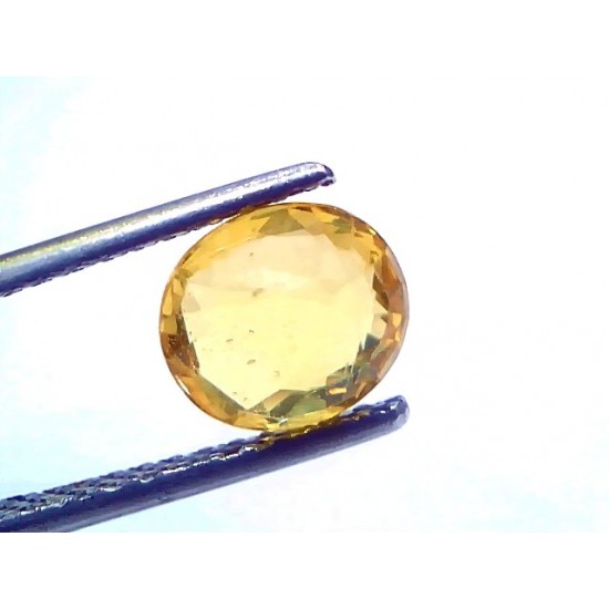 2.00 Ct Certified Untreated Natural Ceylon Yellow Sapphire Gemstone