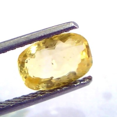 2.02 Ct Unheated Untreated Natural Ceylon Yellow Sapphire/Pukhraj