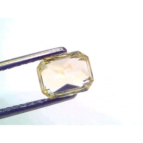 2.04 Ct Certified Unheated Untreated Natural Ceylon Yellow Sapphire Gems