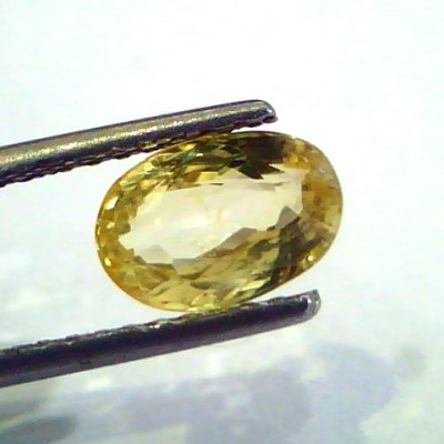2.05 Ct Unheated Untreated Natural Ceylon Yellow Sapphire AAA