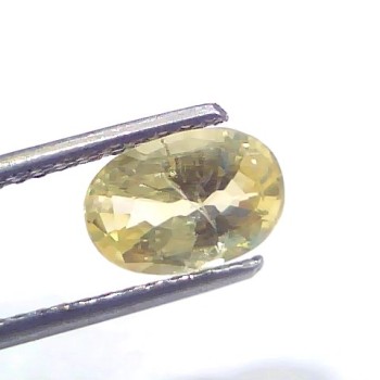 2.08 Ct Certified Unheated Untreated Natural Ceylon Yellow Sapphire