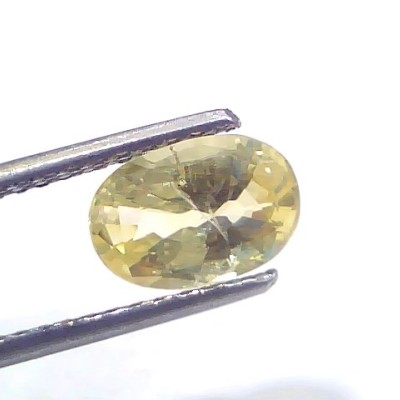 2.08 Ct Certified Unheated Untreated Natural Ceylon Yellow Sapphire