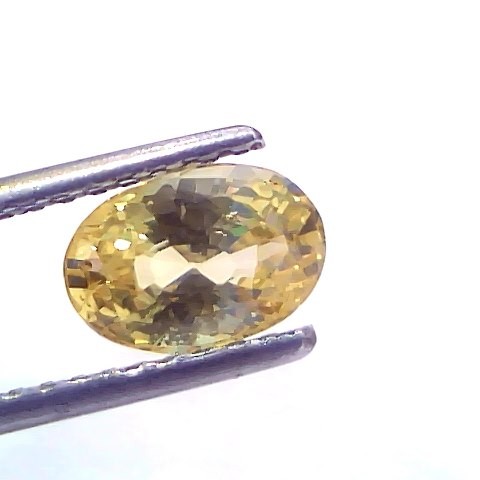 2.05 Ct Certified Unheated Untreated Natural Ceylon Yellow Sapphire Gems
