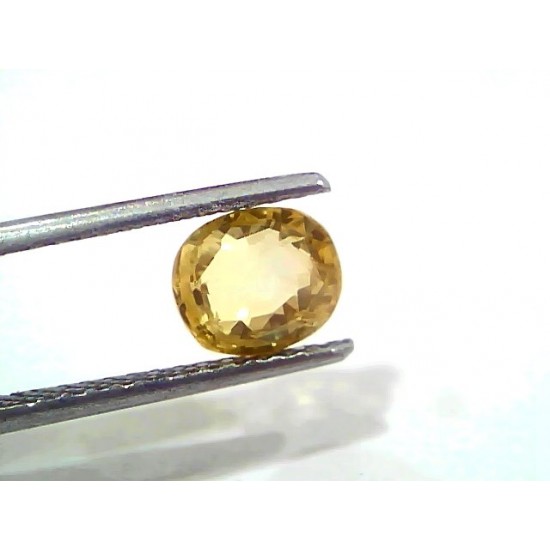 2.05 Ct Certified Unheated Untreated Natural Ceylon Yellow Sapphire Gems