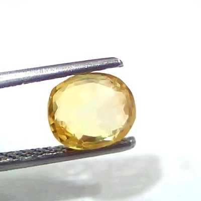 2.05 Ct Certified Unheated Untreated Natural Ceylon Yellow Sapphire Gems