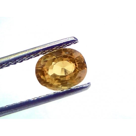 2.04 Ct Certified Untreated Natural Ceylon Yellow Sapphire Gemstone