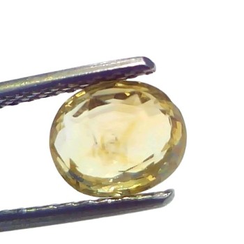 2.06 Ct Certified Unheated Untreated Natural Ceylon Yellow Sapphire Gems