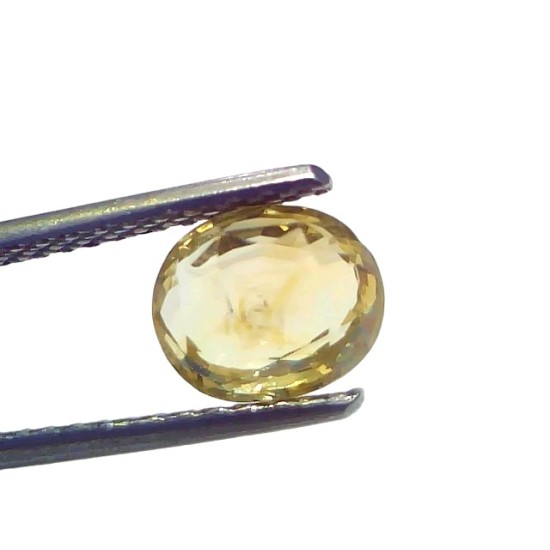 2.06 Ct Certified Unheated Untreated Natural Ceylon Yellow Sapphire Gems