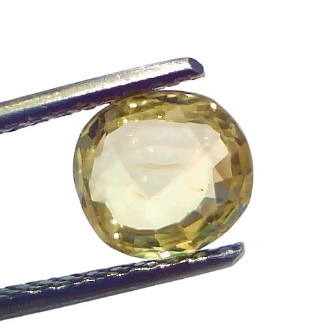2.07 Ct Certified Unheated Untreated Natural Ceylon Yellow Sapphire Gems 2.07 Ct Certified Unheated Untreated Natural Ceylon Yellow Sapphire Gems