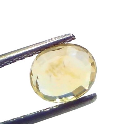 2.06 Ct Certified Unheated Untreated Natural Ceylon Yellow Sapphire Gems