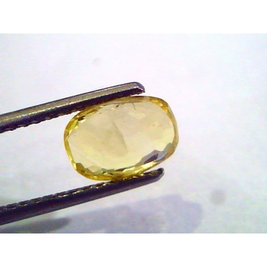 2.06 Ct Unheated Untreated Natural Ceylon Deep Yellow Sapphire