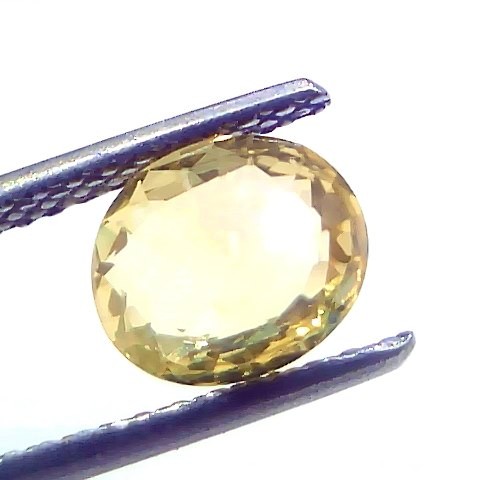 2.09 Ct Certified Unheated Untreated Natural Ceylon Yellow Sapphire AAA