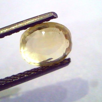 2.08 Ct Unheated Untreated Natural Ceylon Yellow Sapphire Pukhraj