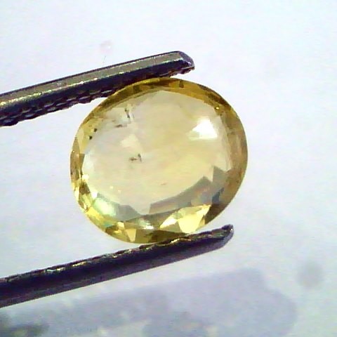 2.07 Ct Unheated Untreated Natural Ceylon Yellow Sapphire Gem
