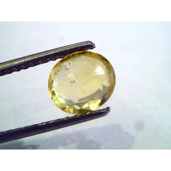 2.07 Ct Unheated Untreated Natural Ceylon Yellow Sapphire Gem