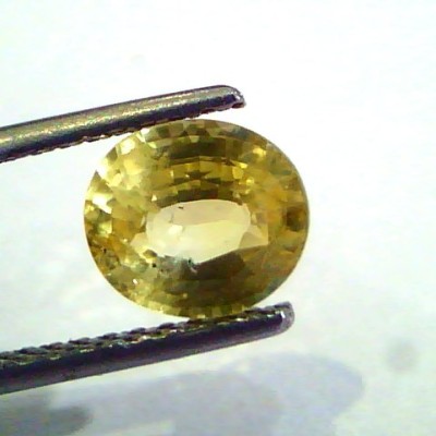 2.07 Ct Unheated Untreated Natural Ceylon Yellow Sapphire Gem