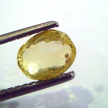 2.08 Ct Unheated Untreated Natural Ceylon Yellow Sapphire Pukhraj