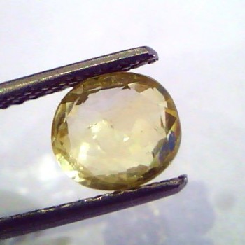 2.08 Ct Unheated Untreated Natural Ceylon Yellow Sapphire Pukhraj