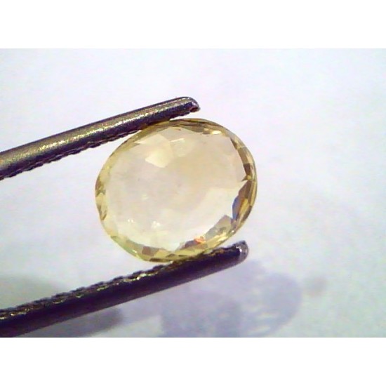 2.10 Ct Unheated Untreated Natural Ceylon Yellow Sapphire Pukhraj