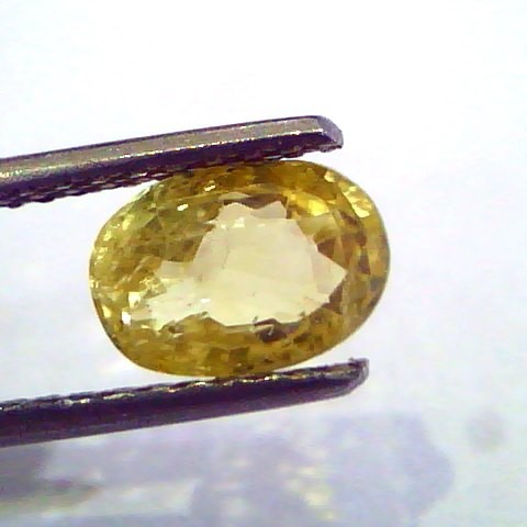 2.12 Ct Unheated Untreated Natural Ceylon Yellow Sapphire Gemstone