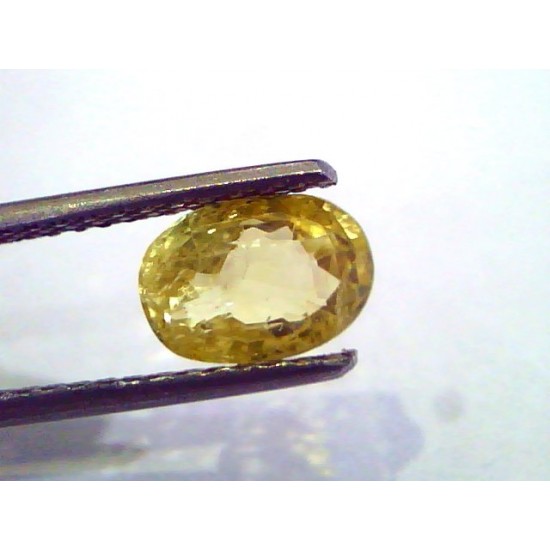 2.12 Ct Unheated Untreated Natural Ceylon Yellow Sapphire Gemstone