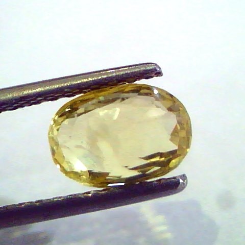2.12 Ct Unheated Untreated Natural Ceylon Yellow Sapphire Gemstone