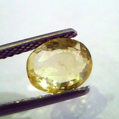 2.13 Ct Unheated Untreated Natural Ceylon Yellow Sapphire Pukhraj