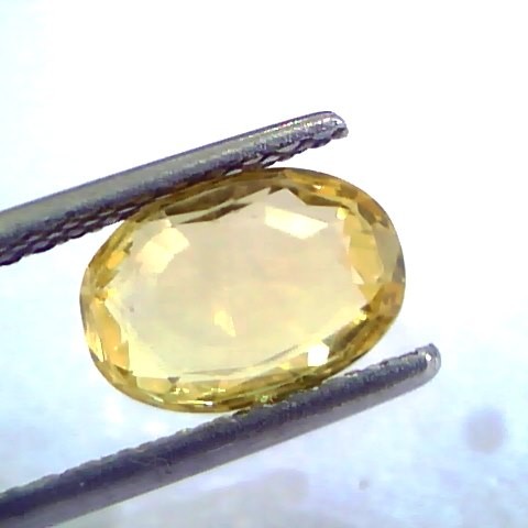 2.14 Ct Unheated Untreated Natural Ceylon Yellow Sapphire/Pukhraj