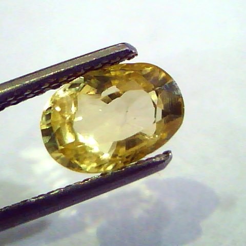 2.16 Ct Unheated Untreated Natural Ceylon Yellow Sapphire Pukhraj