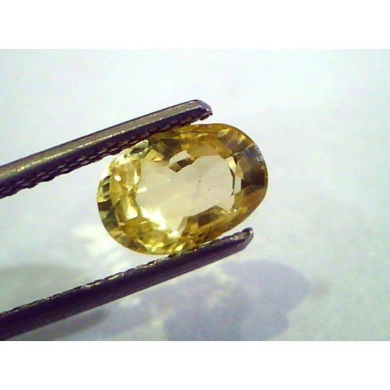 2.16 Ct Unheated Untreated Natural Ceylon Yellow Sapphire Pukhraj