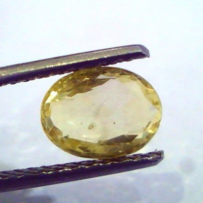 2.14 Ct Unheated Untreated Natural Ceylon Yellow Sapphire Gemstone