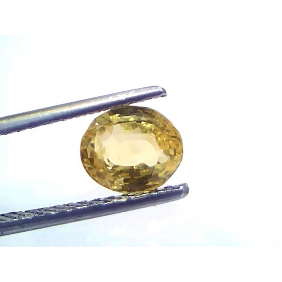 2.15 Ct Certified Unheated Untreated Natural Ceylon Yellow Sapphire Gems