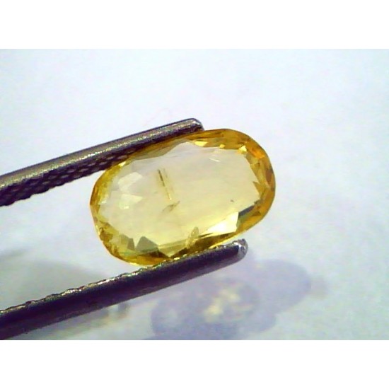 2.15 Ct Unheated Untreated Natural Ceylon Yellow Sapphire Stone
