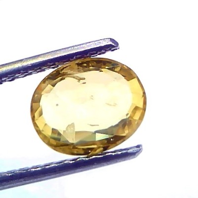 2.13 Ct Certified Untreated Natural Ceylon Yellow Sapphire Gemstone