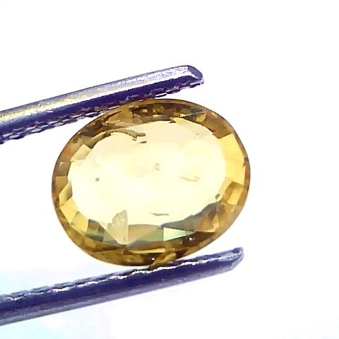 2.13 Ct Certified Untreated Natural Ceylon Yellow Sapphire Gemstone